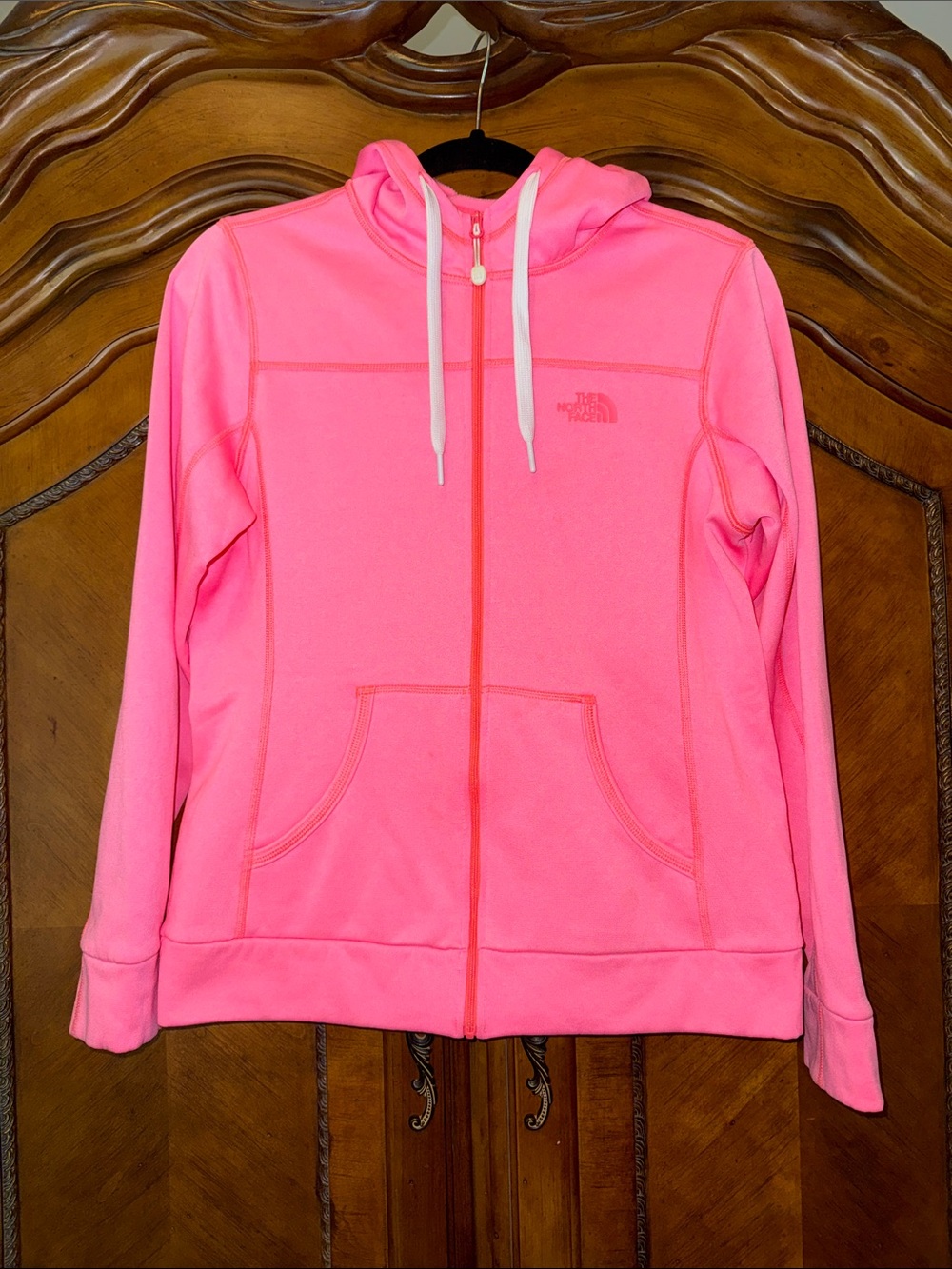 The North Face Hot Pink Full-Zip Hooded Bomber Jacket